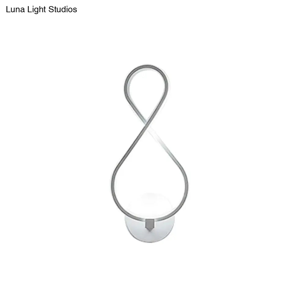DecorBites™ 8-Shaped Acrylic LED Wall Sconce in Black/White - Warm/White Lighting