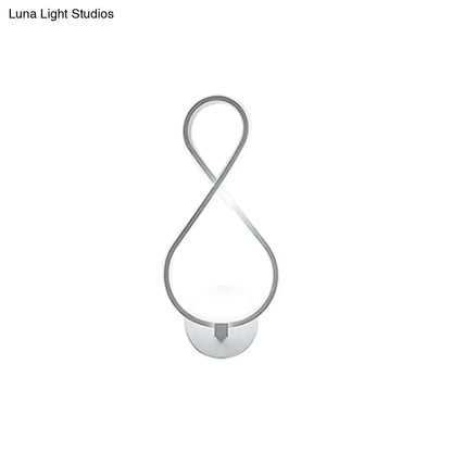 DecorBites™ 8-Shaped Acrylic LED Wall Sconce in Black/White - Warm/White Lighting