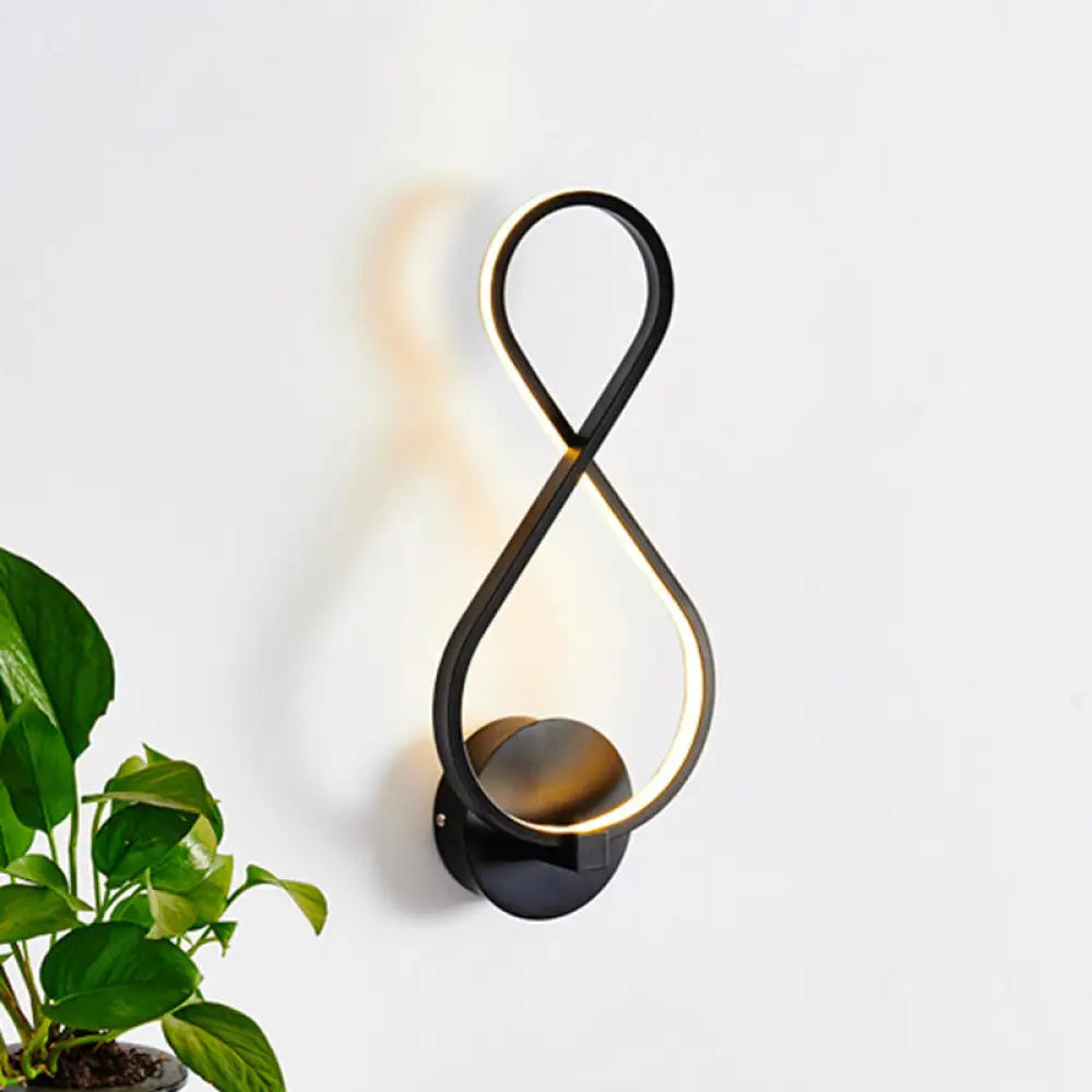 DecorBites™ 8-Shaped Acrylic LED Wall Sconce in Black/White - Warm/White Lighting