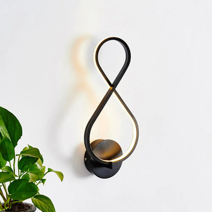 DecorBites™ 8-Shaped Acrylic LED Wall Sconce in Black/White - Warm/White Lighting