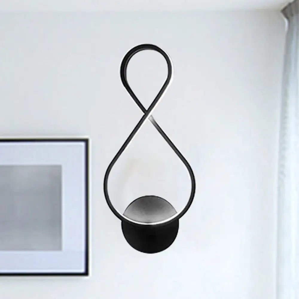 DecorBites™ 8-Shaped Acrylic LED Wall Sconce in Black/White - Warm/White Lighting