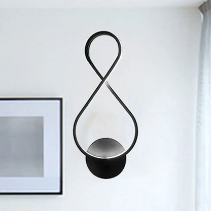 DecorBites™ 8-Shaped Acrylic LED Wall Sconce in Black/White - Warm/White Lighting