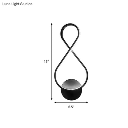 DecorBites™ 8-Shaped Acrylic LED Wall Sconce in Black/White - Warm/White Lighting