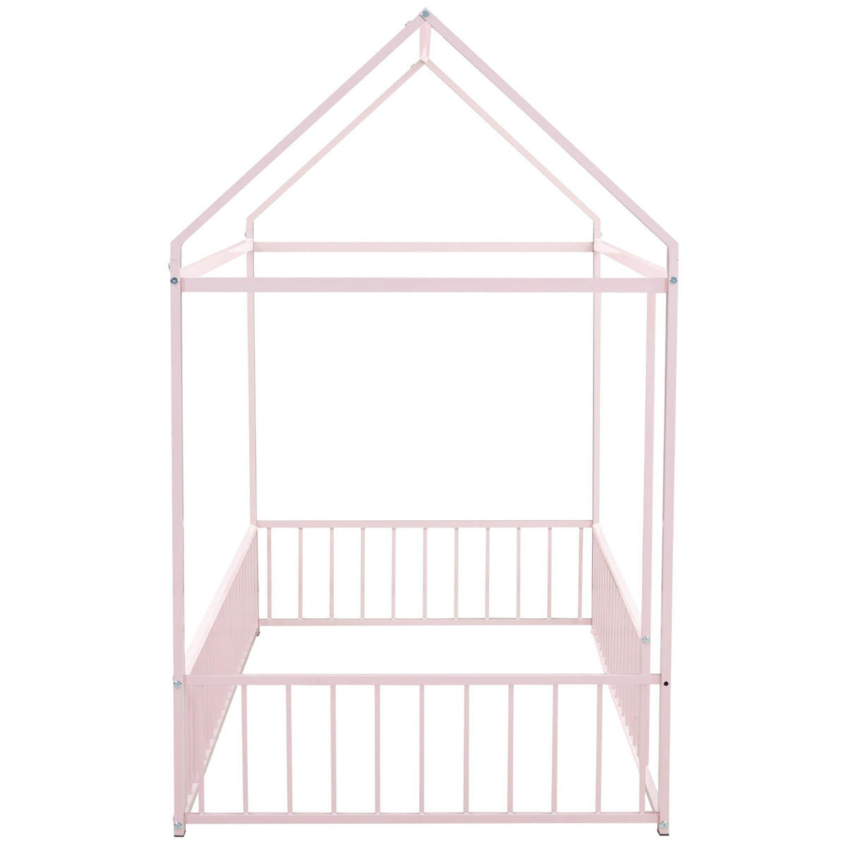 Metal Bed House Bed Frame With Fence