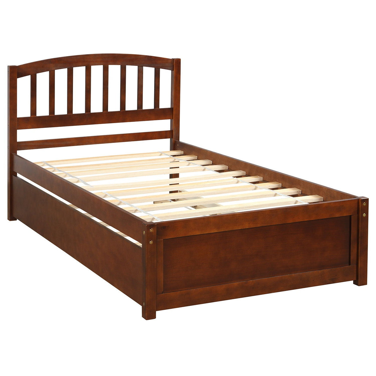 Platform Bed Wood Bed Frame With Trundle