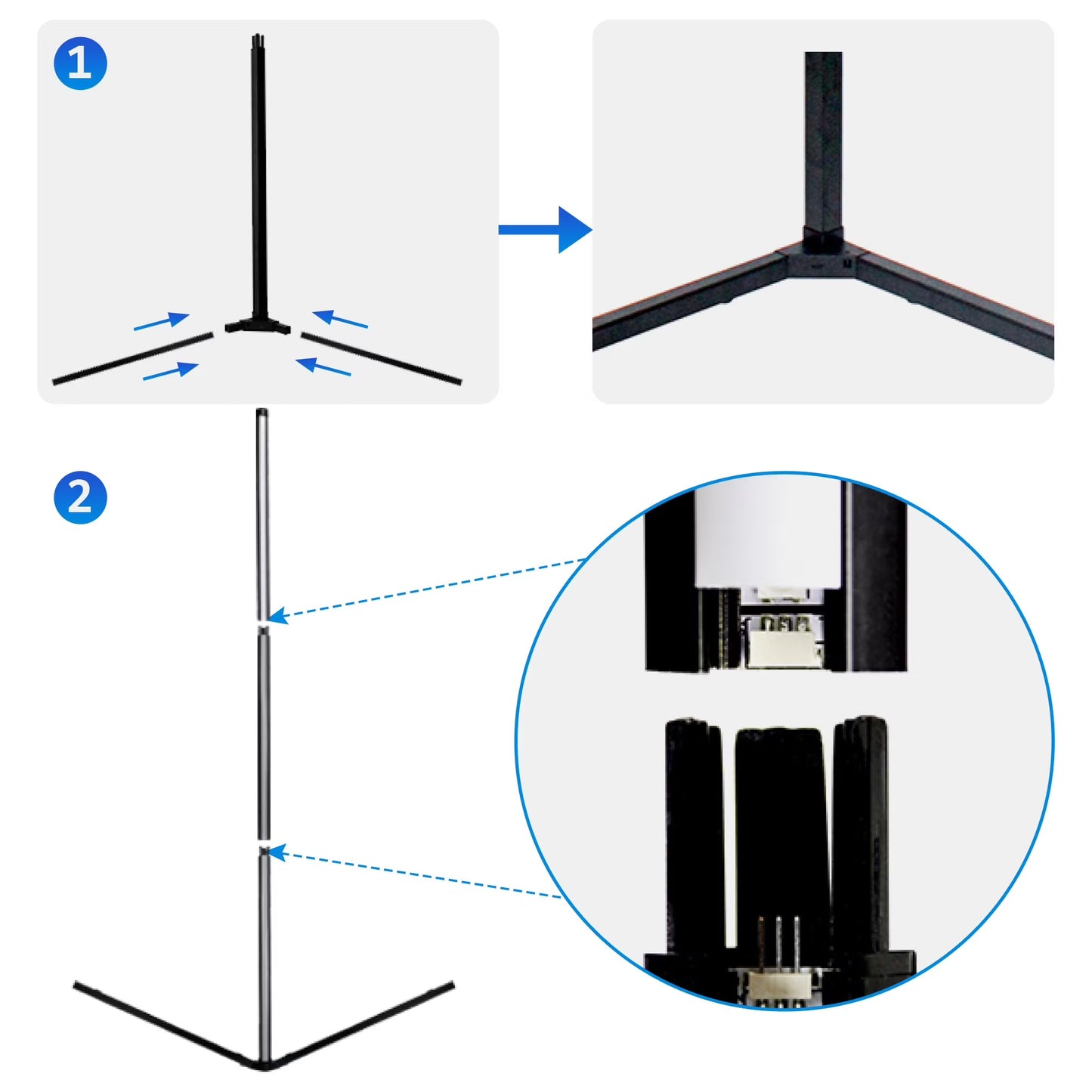 RGB Corner Floor Lamp, Support App, Music Sync