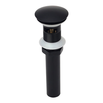 Matte Black Pop up Drain Stopper With Overflow