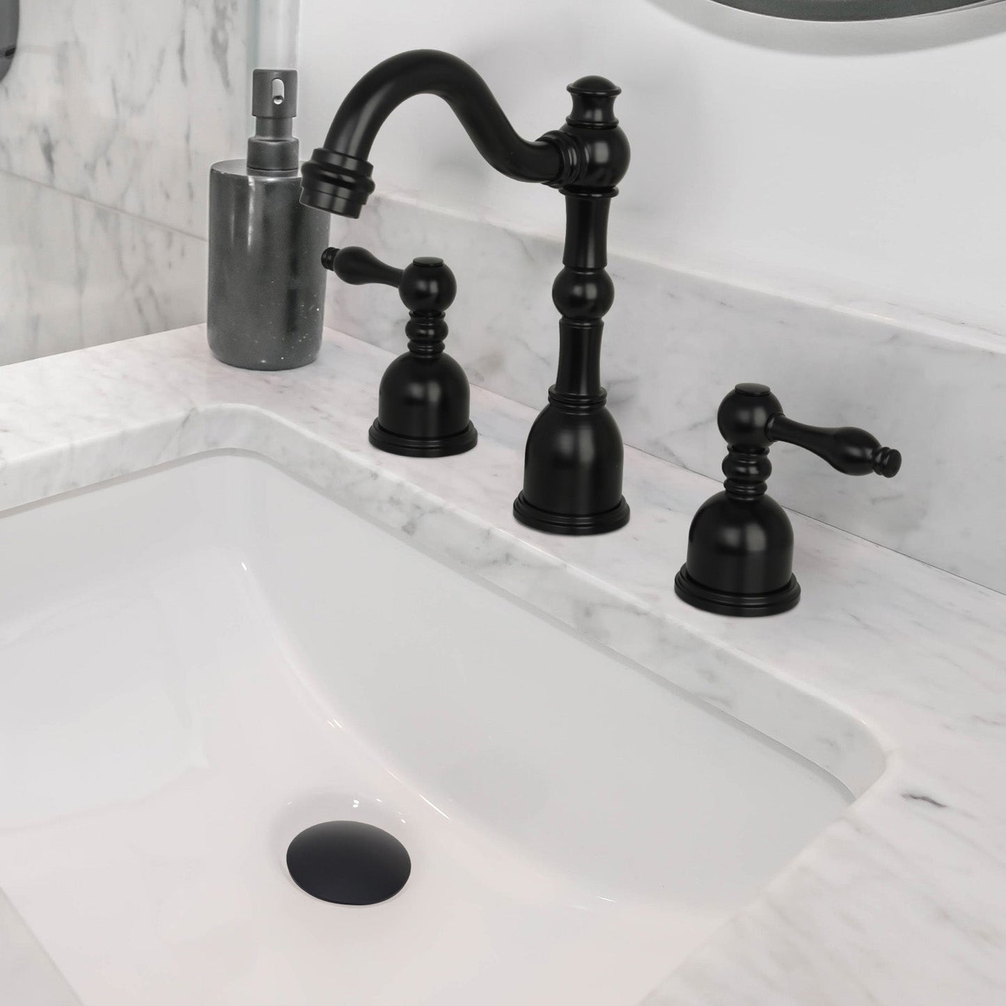 Matte Black Pop up Drain Stopper With Overflow
