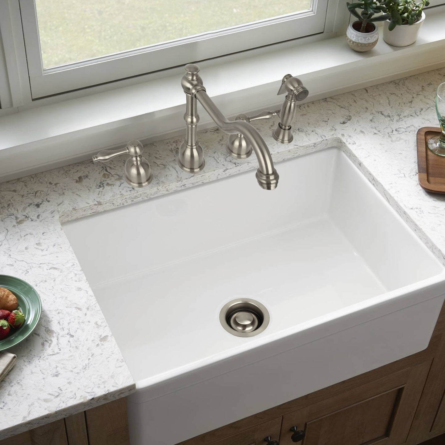 Brushed Nickel Kitchen Sink Garbage Disposal Flange Stopper - AK82201BN