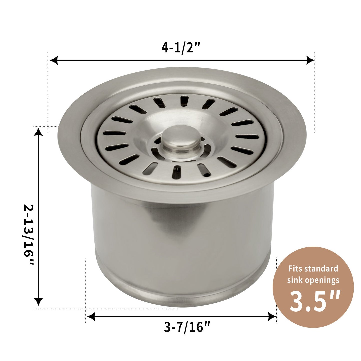Brushed Nickel Kitchen Sink Garbage Disposal Flange Stopper