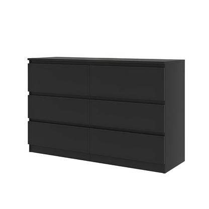6 Drawer Dresser With Spacious Countertop And Concealed Handles