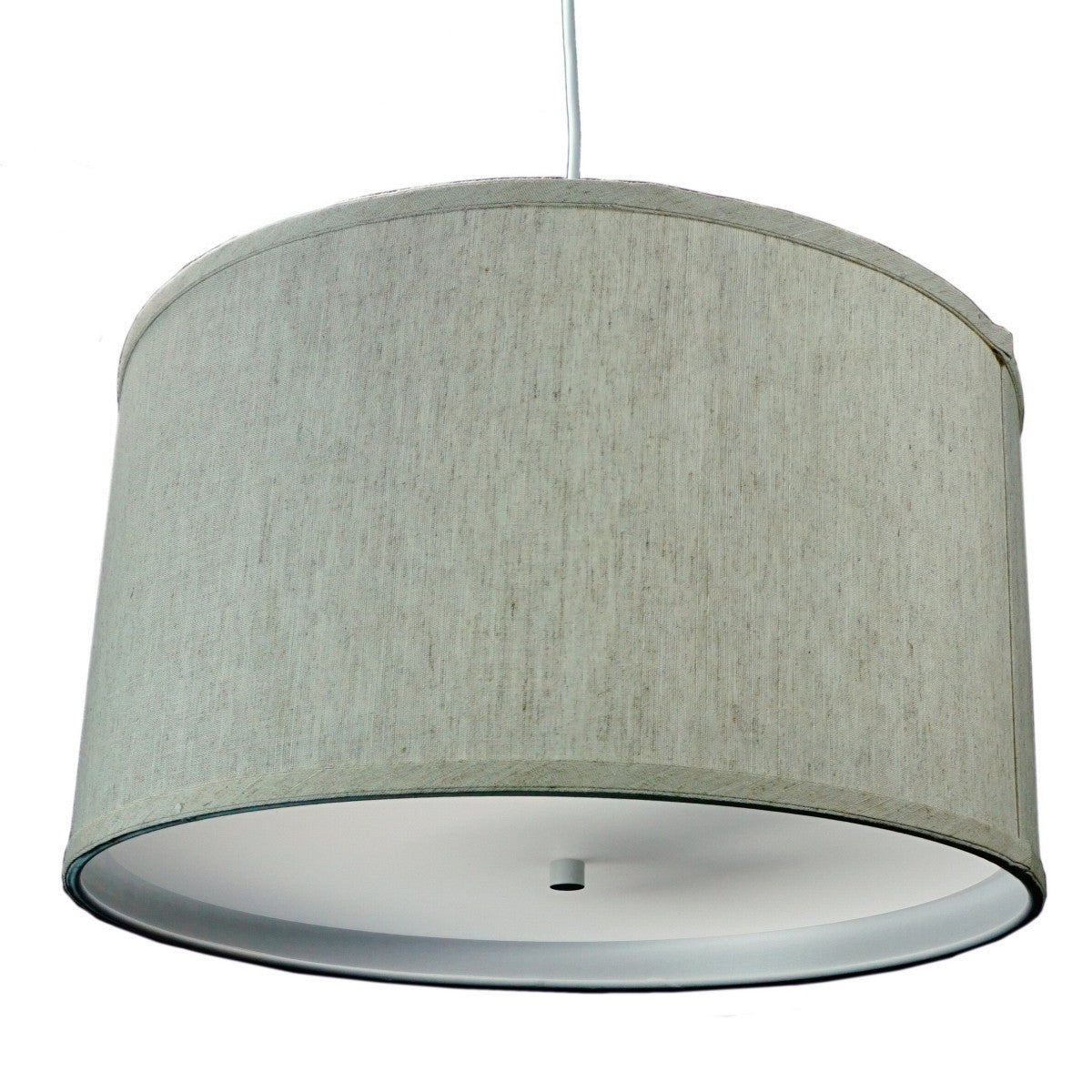 18"W 2 Light Swag Plug-In Pendant Textured Oatmeal with Diffuser White Cord