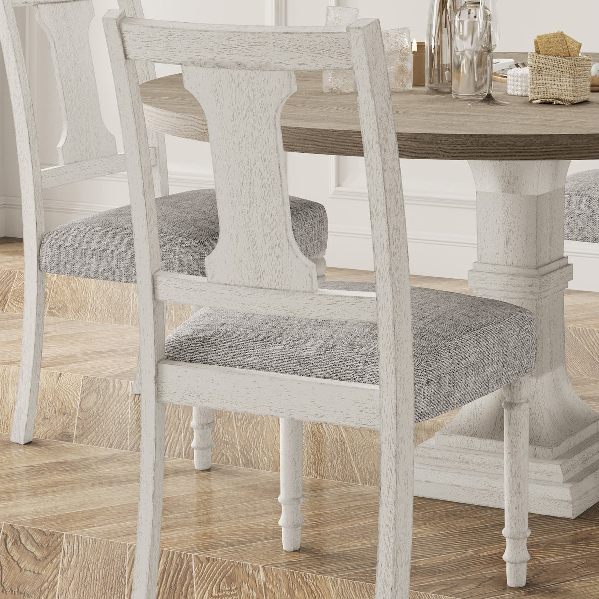 Tannen - Dining Side Chair (Set of 2) - White / Gray