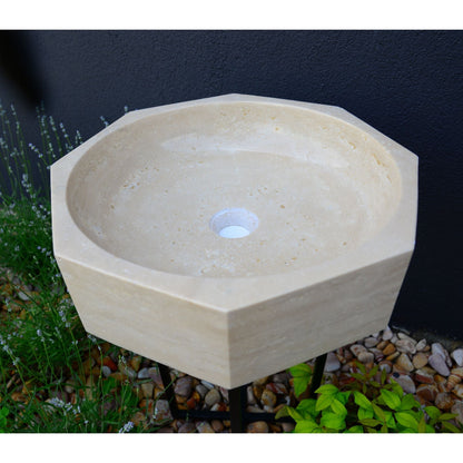 Handmade Travertine Octagon Sink