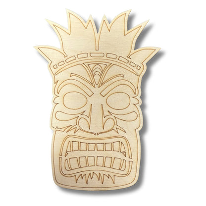 Unfinished Wood Etched Big Tiki Shape | Paint By Line Crafts | up to 30" DIY