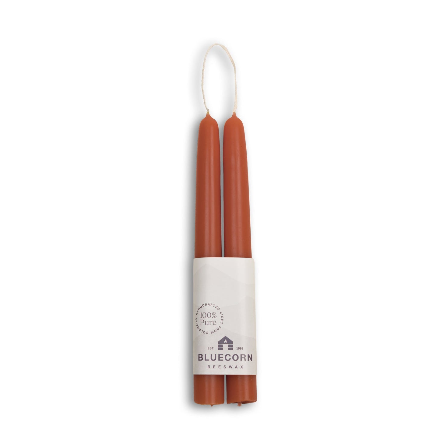 Hand-Dipped Beeswax Taper Candles - 1 Pair