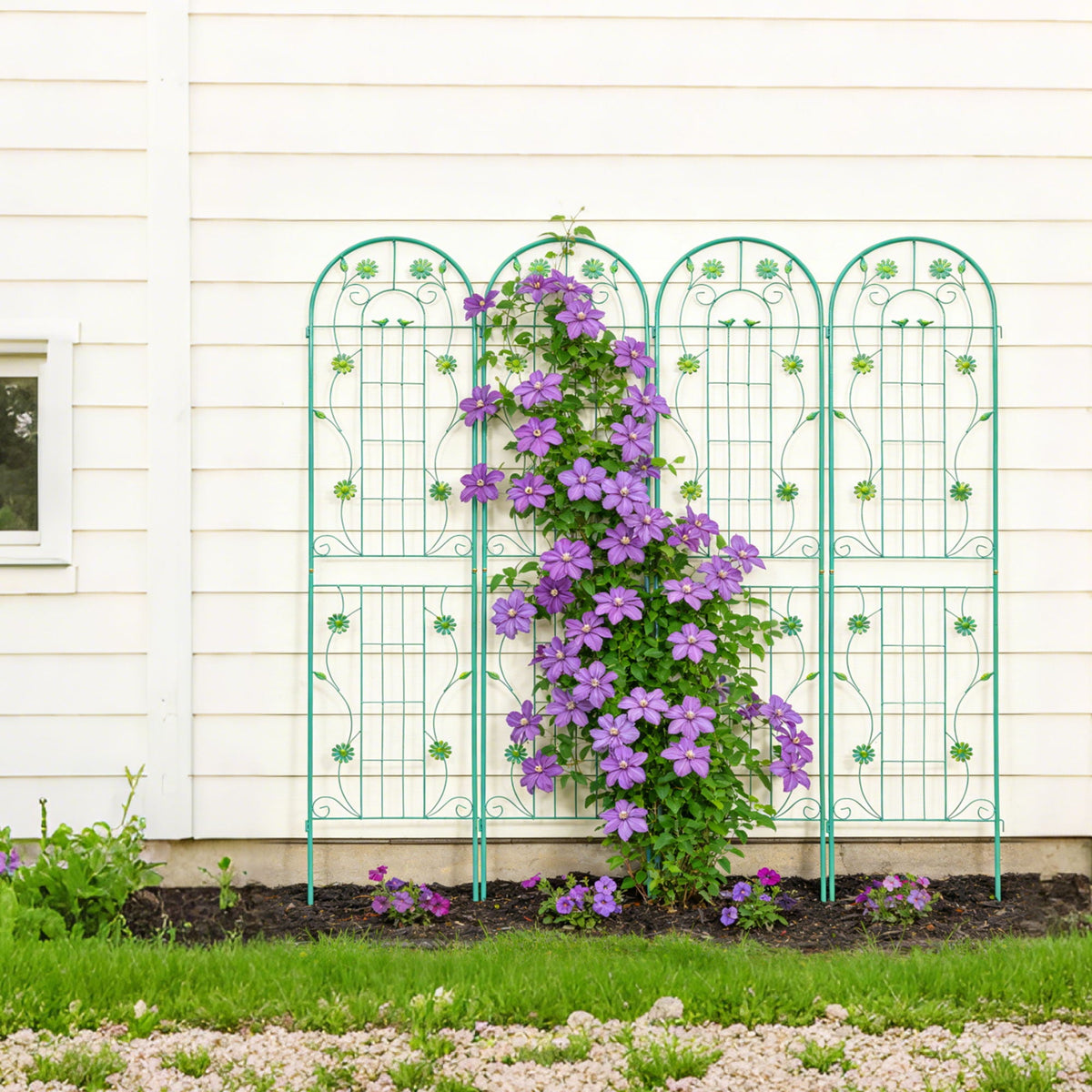 Metal Garden Trellis Rustproof Trellis For Climbing Plant Outdoor Flower Support