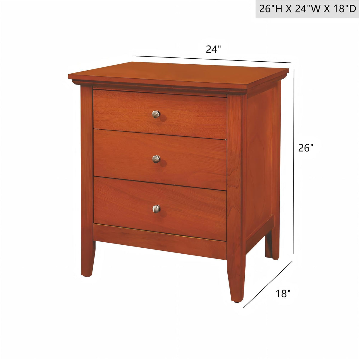 3 Drawer Nightstand & Dove Tailed Drawers