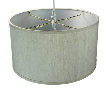 16"W 2 Light Swag Plug-In Pendant Textured Oatmeal with Diffuser White Cord