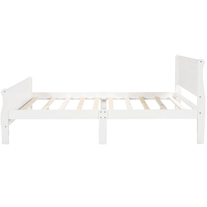 Platform Bed Frame Mattress Foundation Sleigh Bed With Headboard / Footboard / Wood Slat Suppor