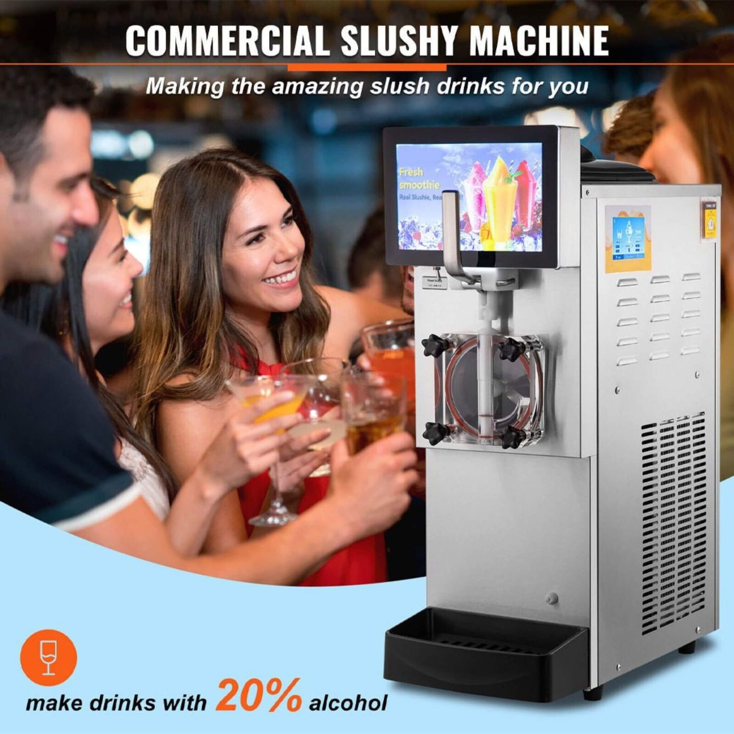 8L Commercial Single Frozen Margarita Ice Slushy Drink Maker Machine, 1050W (SAK94026)