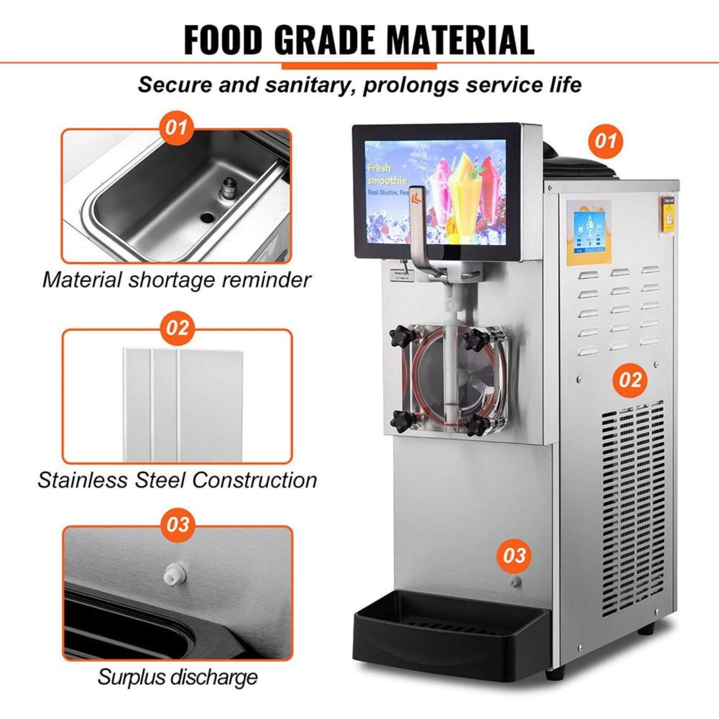 8L Commercial Single Frozen Margarita Ice Slushy Drink Maker Machine, 1050W (SAK94026)