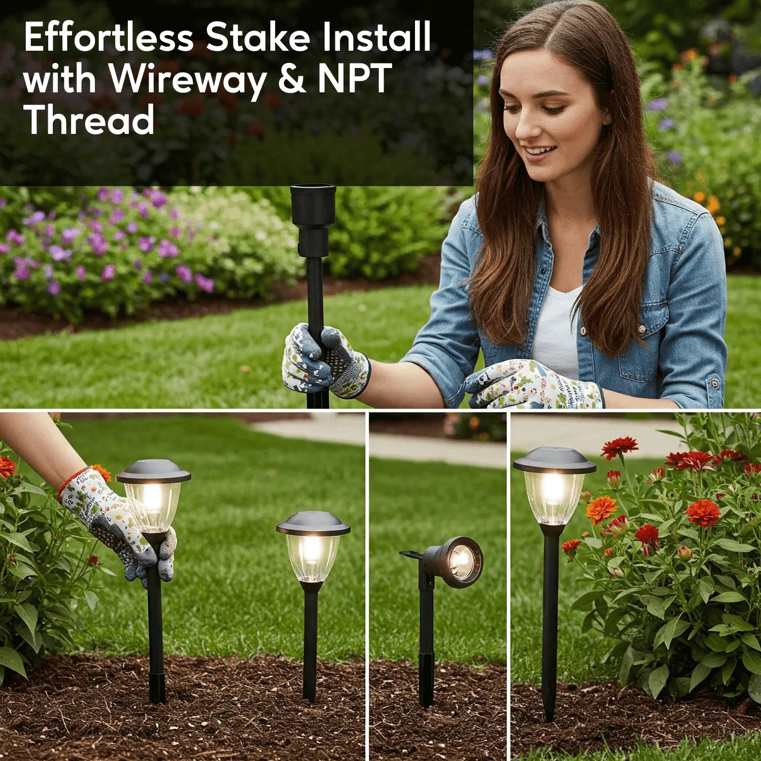 9-Inch In-Ground Stake with Solid Brass 1/2" NPT Thread