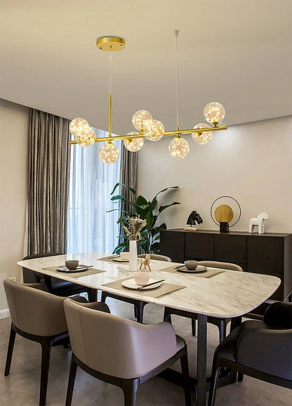 DecorBites™ 9-Light Modern Black LED Chandelier