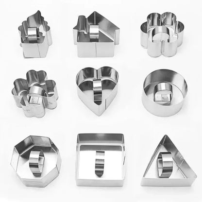 9 piece stainless steel bakeware mold set kitchen cookie cutters