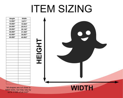 Metal Halloween Ghosts Garden Stakes | Set of 3 | Up to 46" | Over 20 Color Options