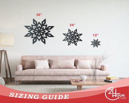 Metal Snowflake | Winter | Indoor Outdoor | Up to 36" | Over 20 Color Options