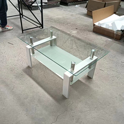 Tempered Glass Table With Storage