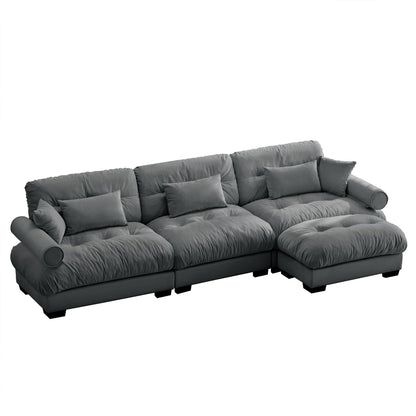 Super Comfort Oversized Modular Sectional Sofa With Movable Ottoman