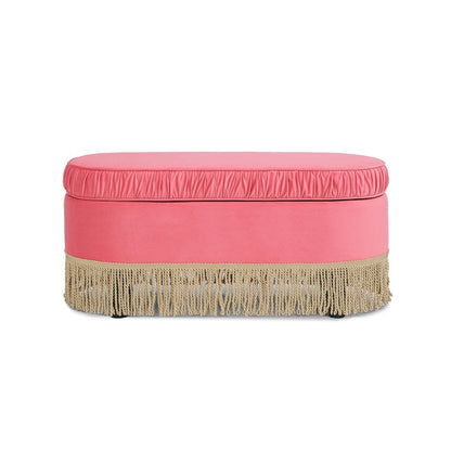 Serena - Contemporary Design Oval Storage Bench Ottoman