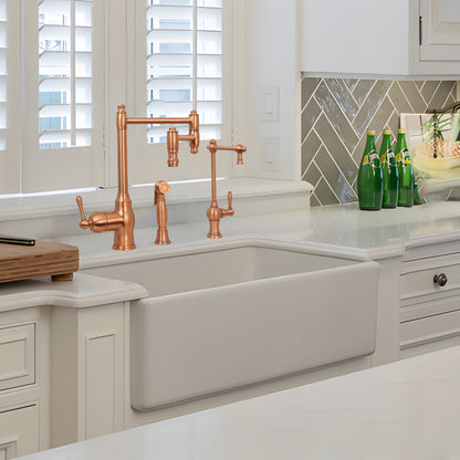 One-Handle Copper Pot Filler Kitchen Faucet with Side Sprayer