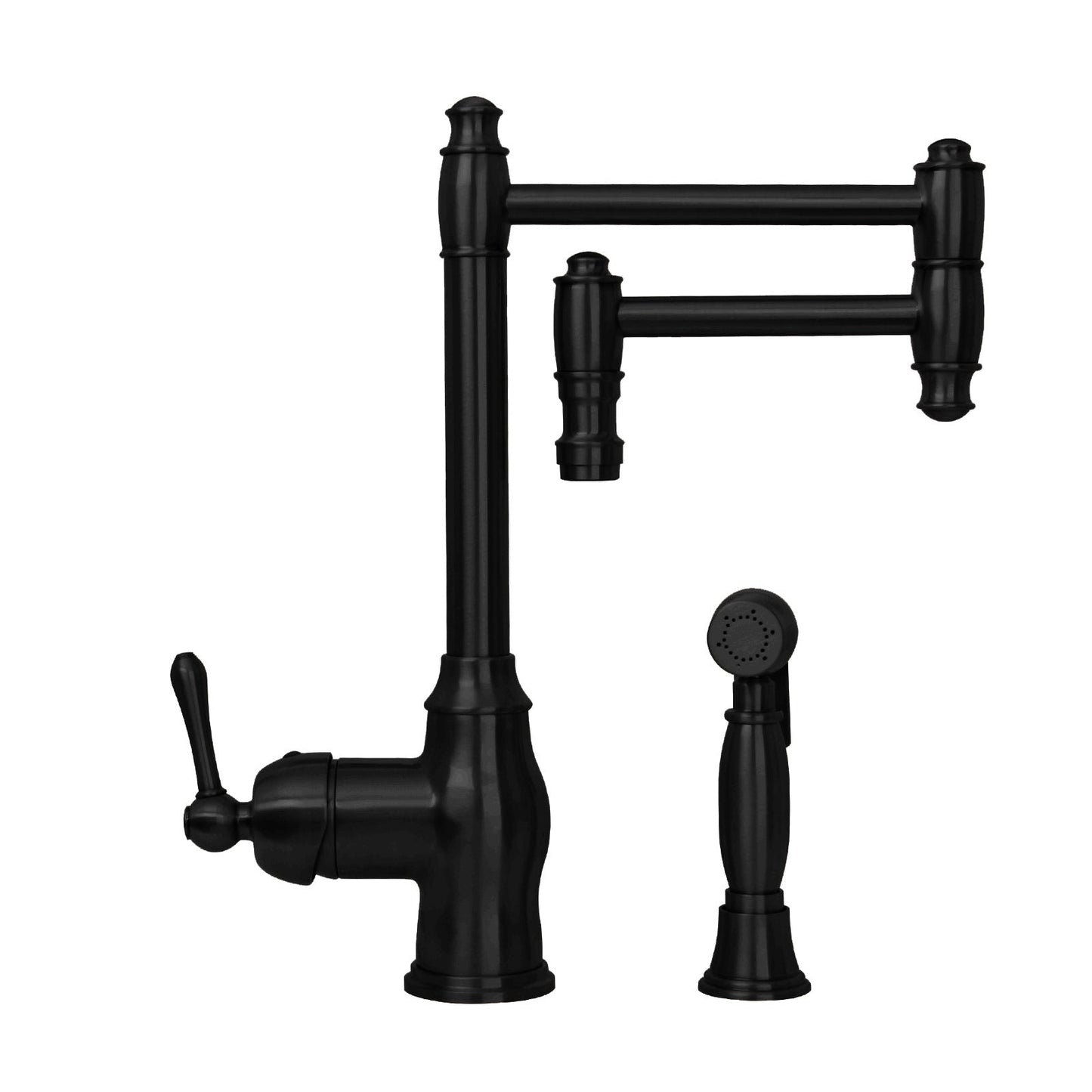 One-Handle Copper Pot Filler Kitchen Faucet with Side Sprayer