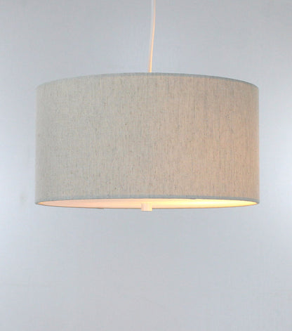 14"W 2 Light Swag Plug-In Pendant  Textured Oatmeal with Diffuser White Cord