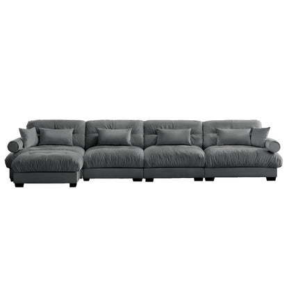 Super Comfort Oversized Modular Sectional Sofa With Movable Ottoman