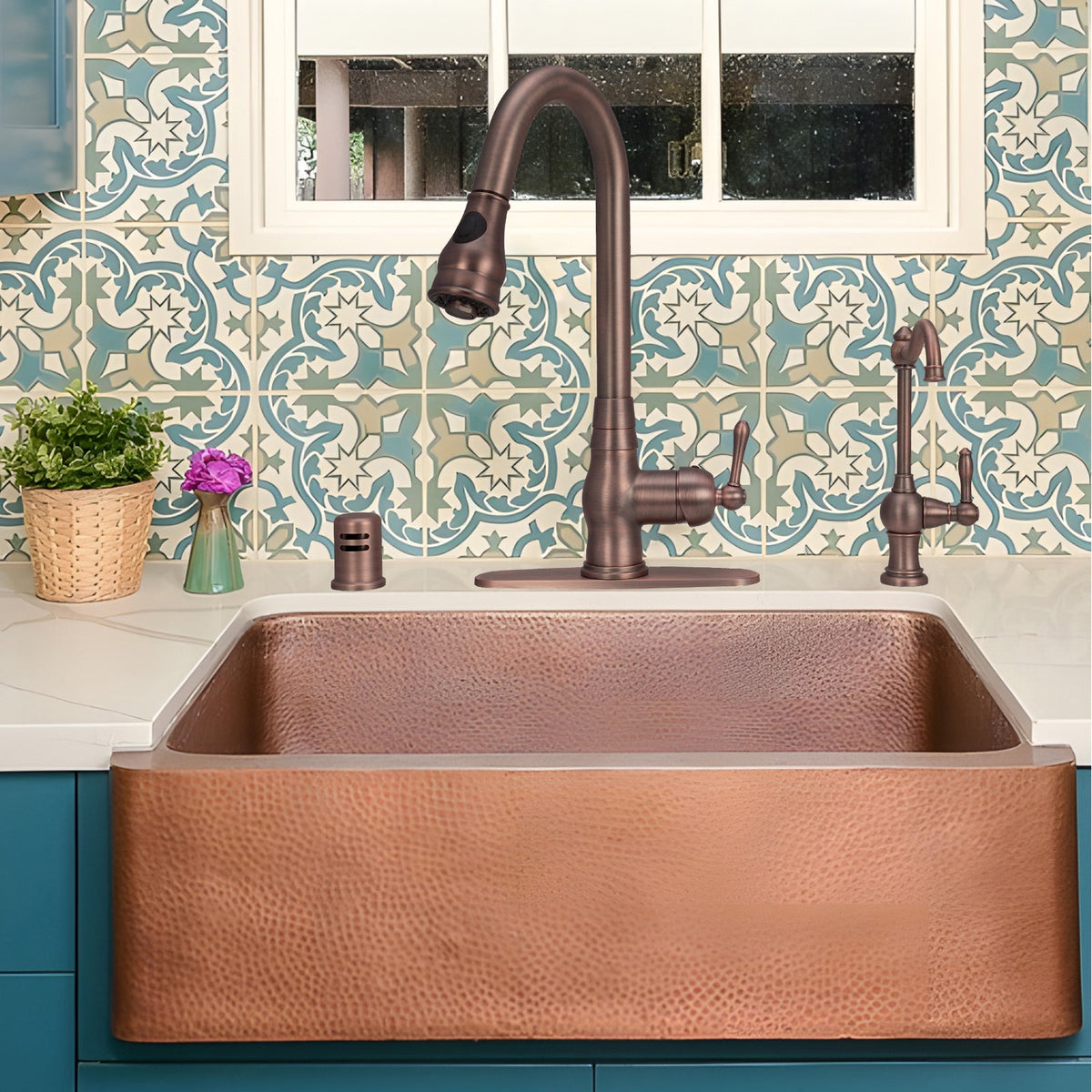 Copper One-Handle Drinking Water Filter Faucet, Solid Brass Water Purifier Faucet - Antique Bronze