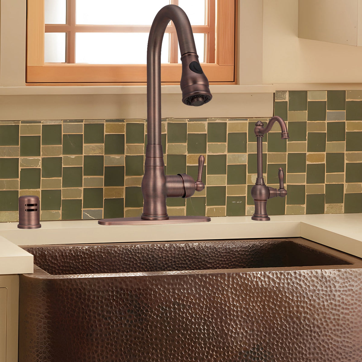 Copper One-Handle Drinking Water Filter Faucet, Solid Brass Water Purifier Faucet - Antique Bronze