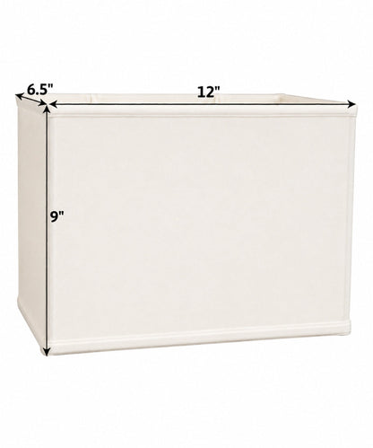 7"W x 9"H Rectangular Drum Lampshade White