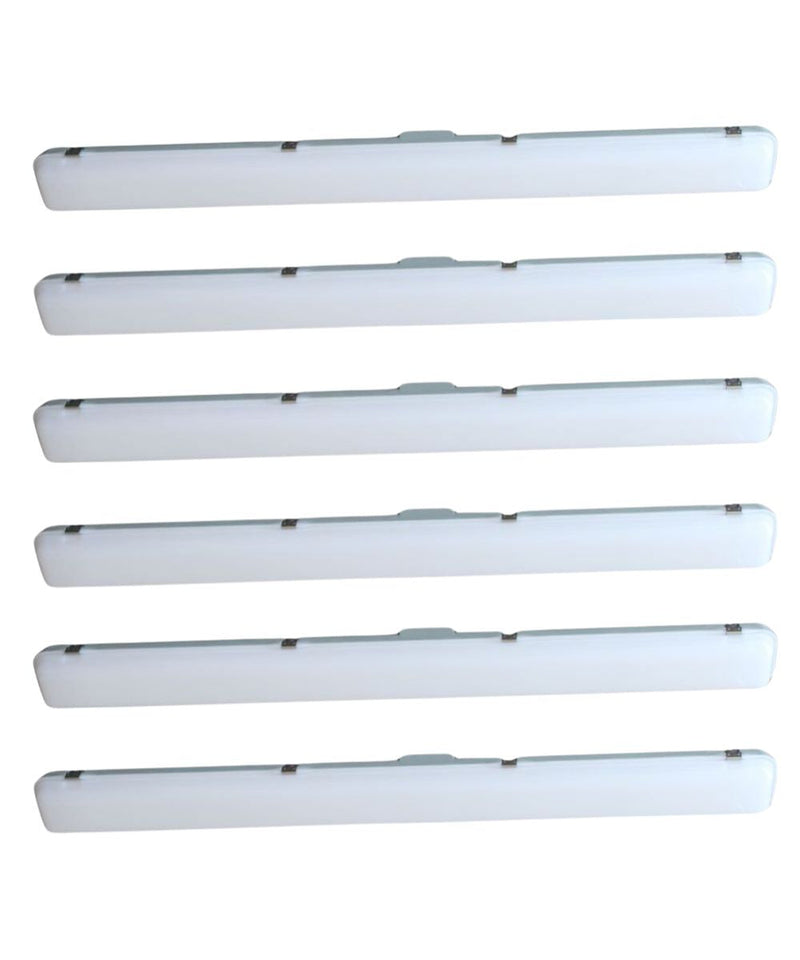 50"w Linear Vapor Tight 1-Light Integrated LED Light Strip [6 PACK] by RP Lighting