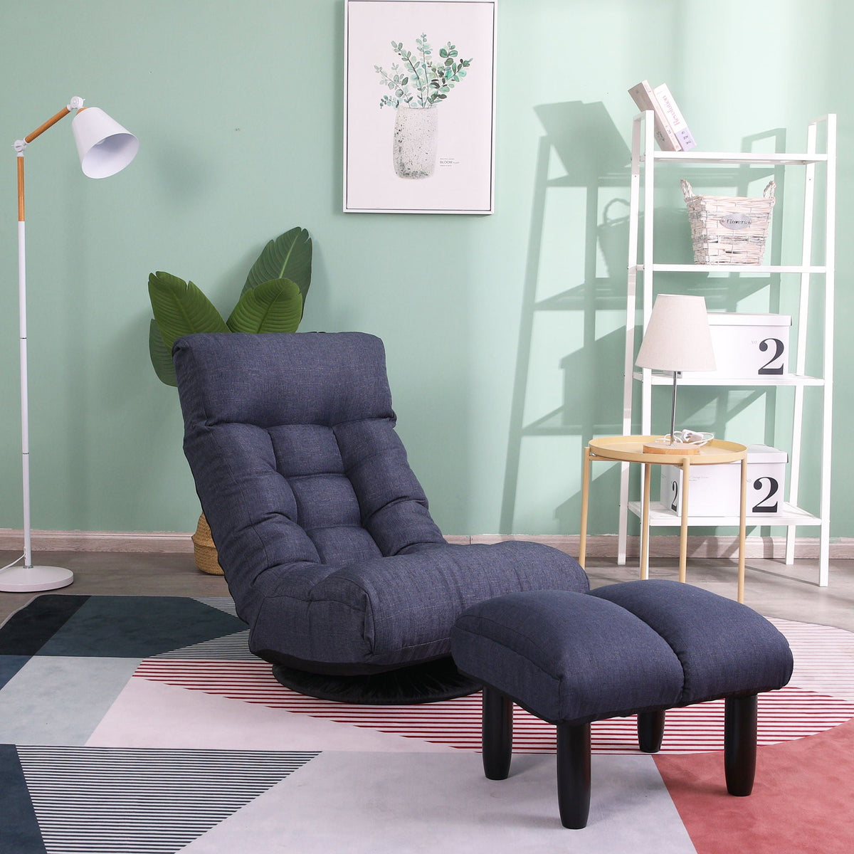 Adjustable Japanese Reclining Floor Chair Sofa With Metal Frame For Living Room