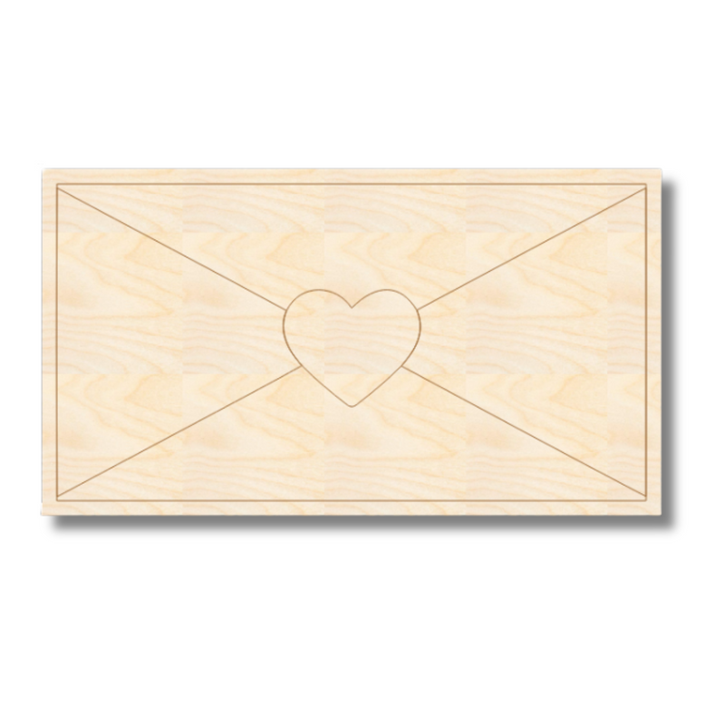 Unfinished Wood Etched Love Letter Shape | Paint By Line Crafts | up to 30" DIY