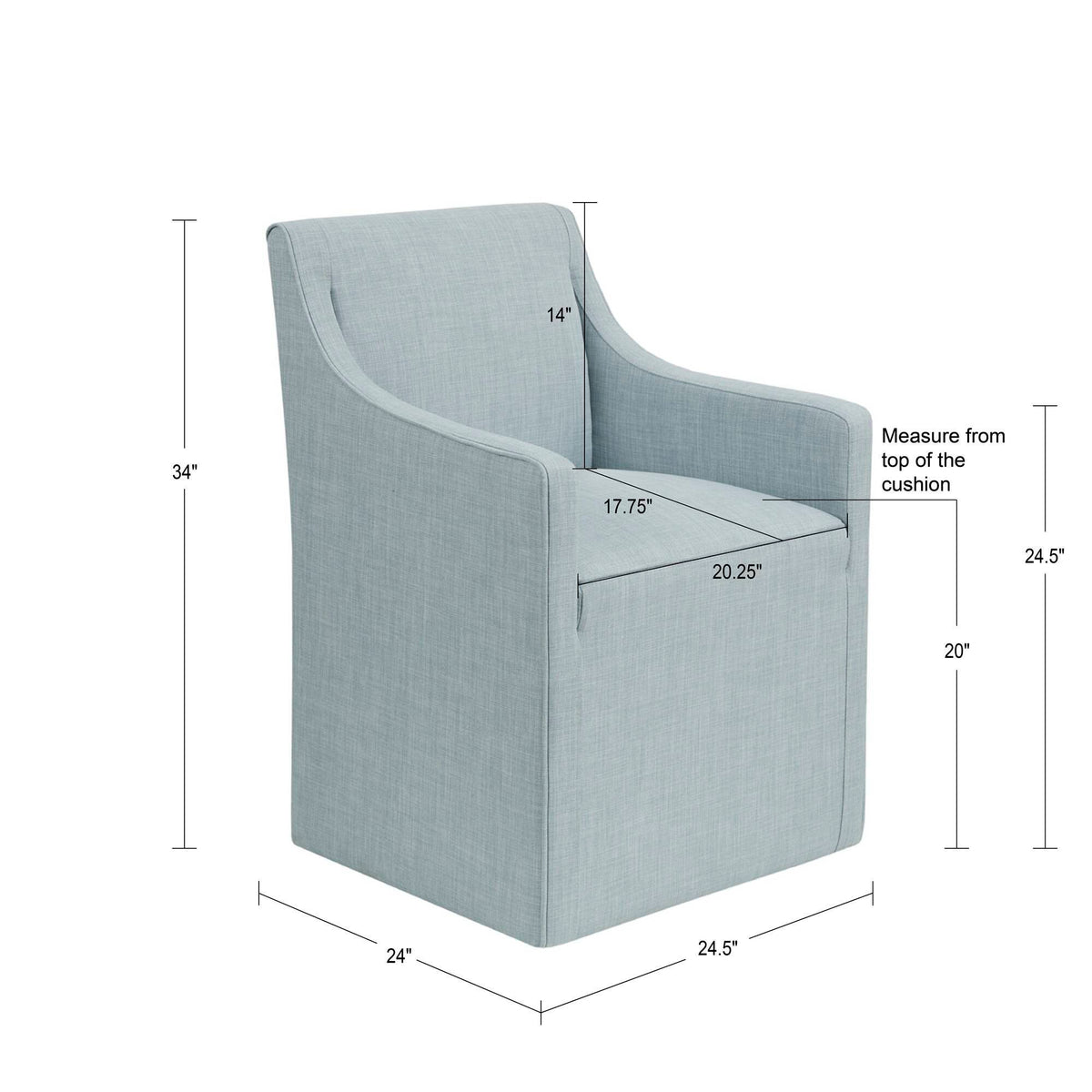 Traditional Skirted Dining Arm Chair