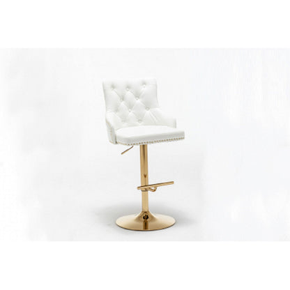 Adjustable Swivel Bar Stool With Nailhead Trim (Set of 2)