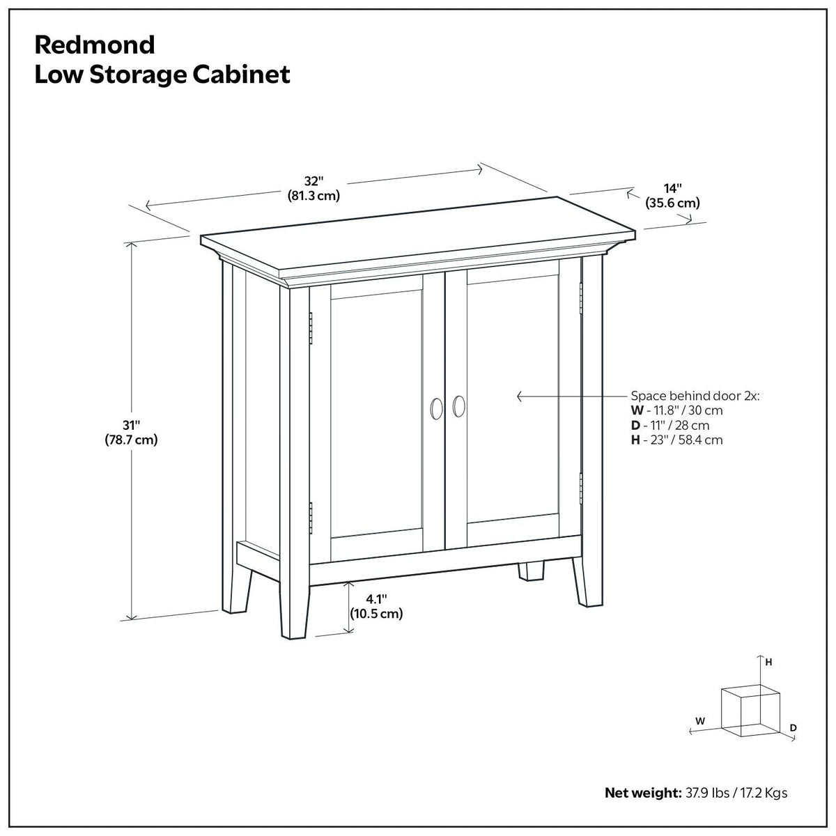 Redmond - Handcrafted Low Storage Cabinet