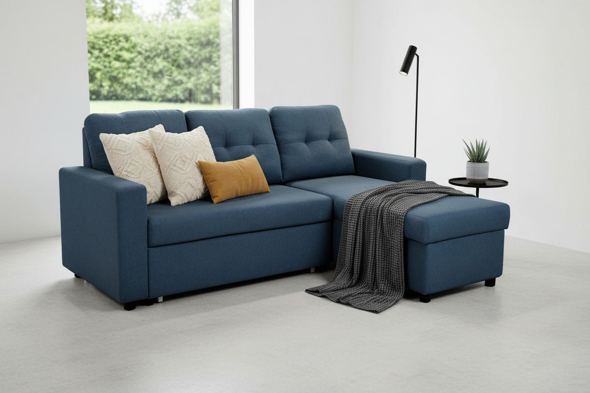 Convertible L Shaped Sectional Sleeper Sofa Bed, Saving Pull Out Couch