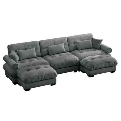 Super Comfort Oversized Modular Sectional Sofa With Movable Ottoman