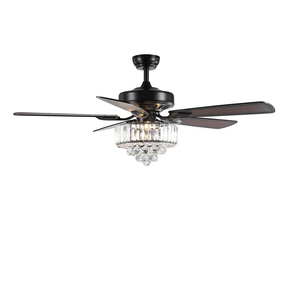 DecorBites™ Crystal Ceiling Fan with Light & Remote Control, 52 Inch Luxury Design